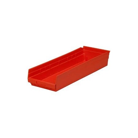 Global Industrial Shelf Storage Bin, Polypropylene, Red, 4 in H, 8-3/8 in W 334190RD
